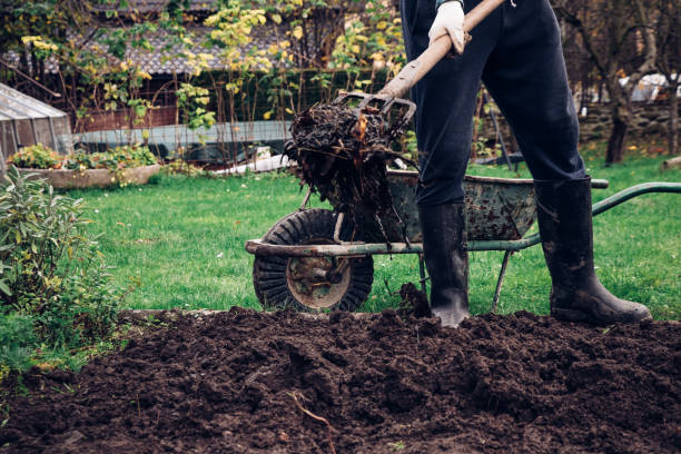 istock middle-aged man in scruffy work clothes puts manure in the dirt and improves its composition and prepares it for the next harvest. The concept of village hard labor and manual labor 1292700649