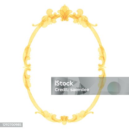 istock Watercolor Oval Frame 1292700985