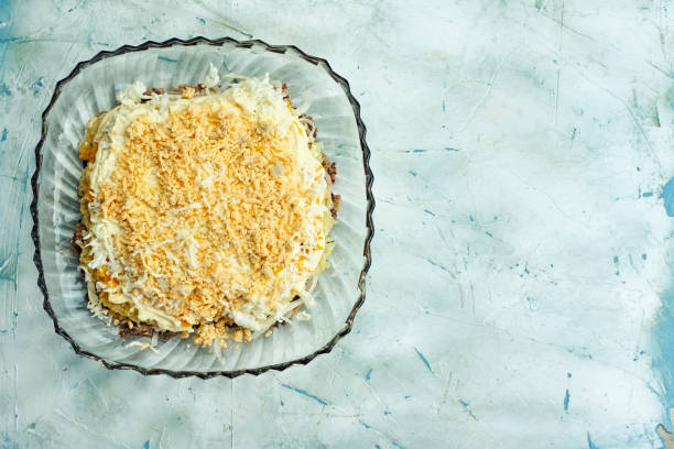 istock Mimosa Salad, Layered fish salad 1292706911