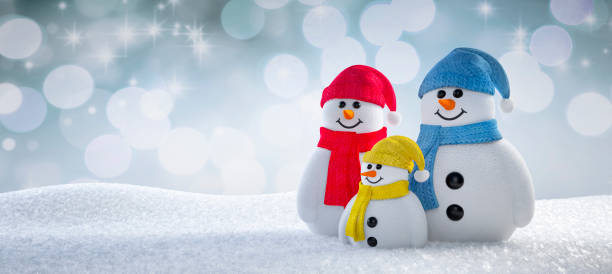 Happy Snowmen on the snow