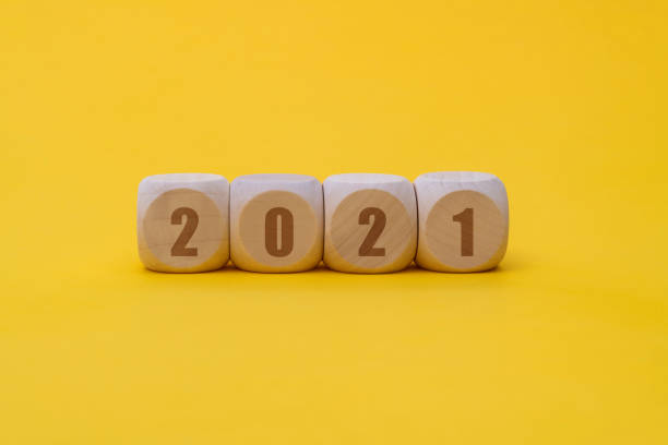 istock Wooden blocks with number 2021 1292716524