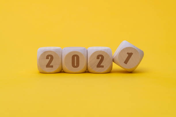 istock Wooden blocks with number 2021 1292716595