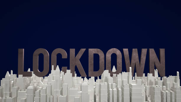 istock The text lockdown and city building for medical content 3d rendering 1292720218