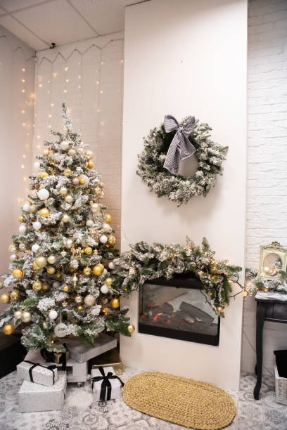 istock New Year background. Christmas room interior. Copy space. Template. 1292724916