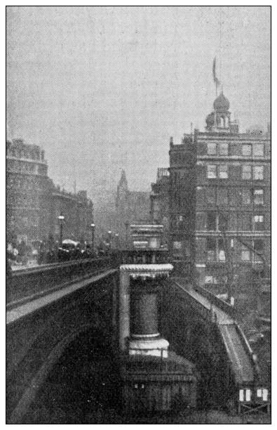 istock Antique dotprinted black and white photograph: Urban scene 1292731915