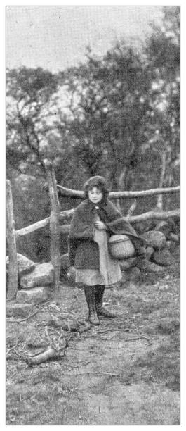 istock Antique dotprinted black and white photograph: Girl outdoor 1292732216