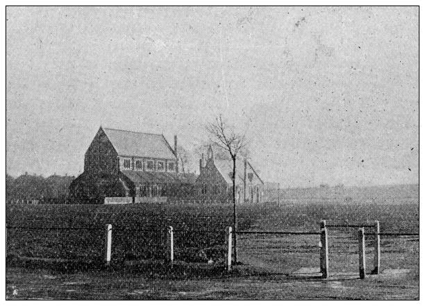 istock Antique dotprinted black and white photograph: Rural Landscape 1292738956