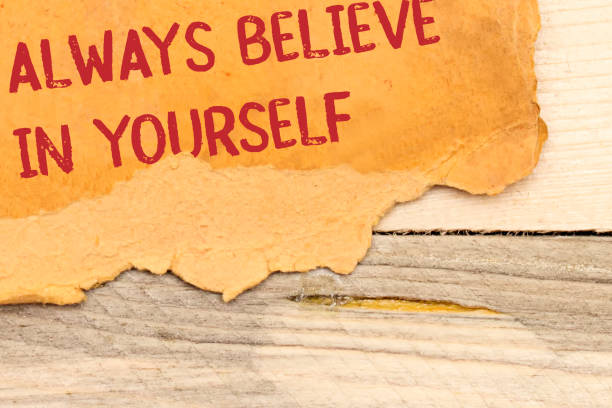 istock text Always believe in yourself appearing on cardboard 1292739816