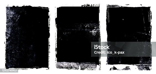 istock Grunge and dirty white trio borders. 1292740451