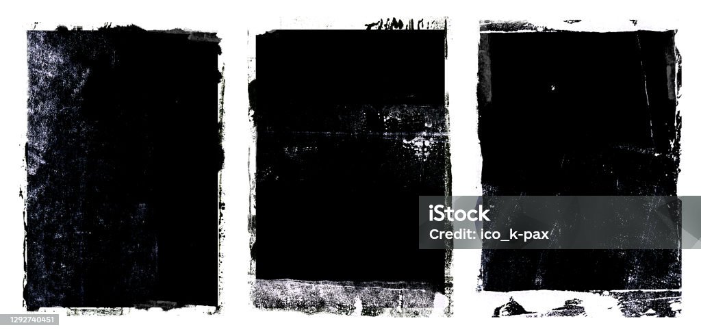 Grunge and dirty white trio borders. Dirty Stock Photo