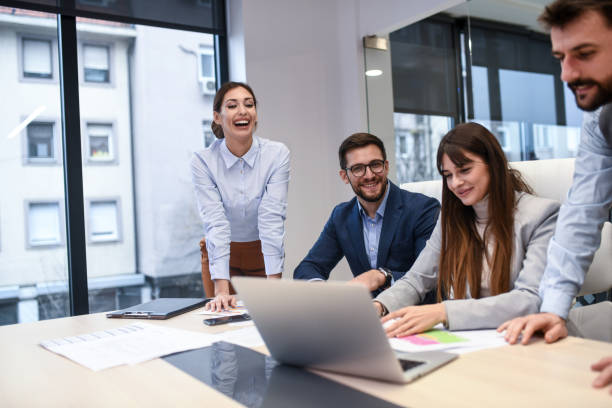 istock Team of young experts teamed up to finish work on time. 1292741216