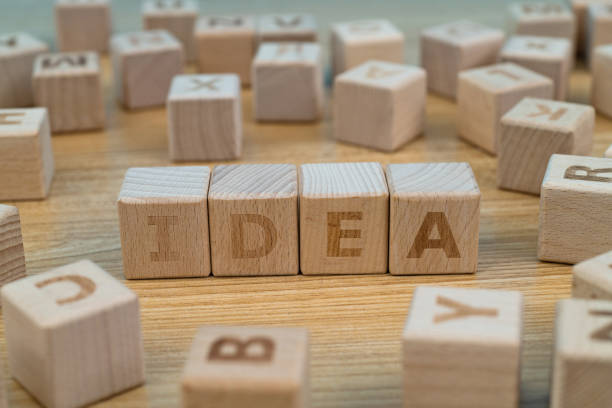 istock Wooden blocks with word idea on the table 1292743534