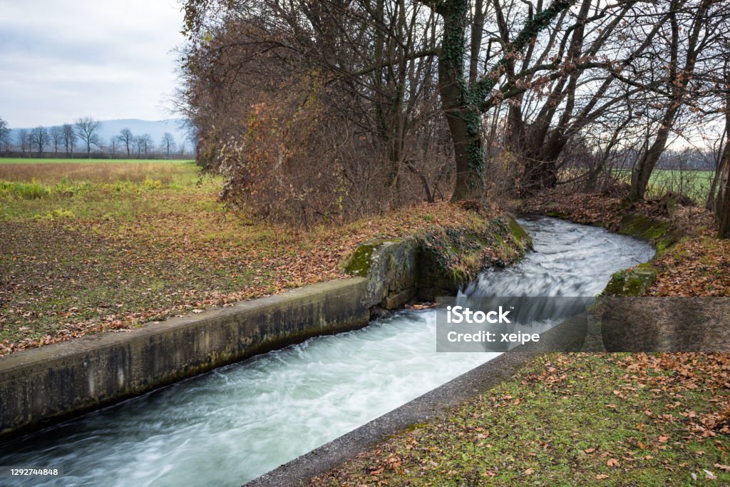 Stream at a canal in akademiepark Wr. neustadt Austria Austria Stock Photo