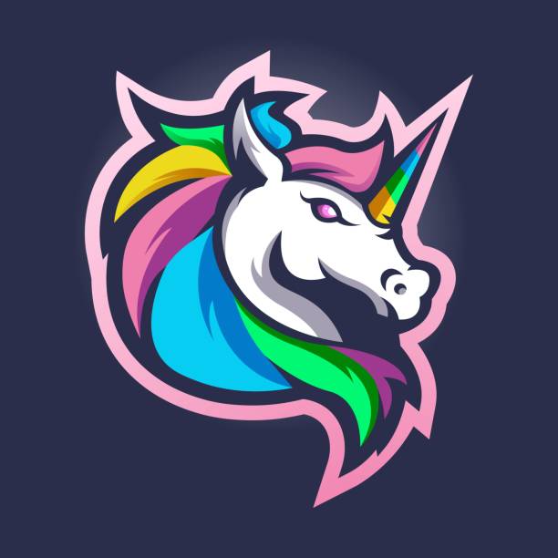 ilustrações de stock, clip art, desenhos animados e ícones de unicorn mascot logo - dream time
