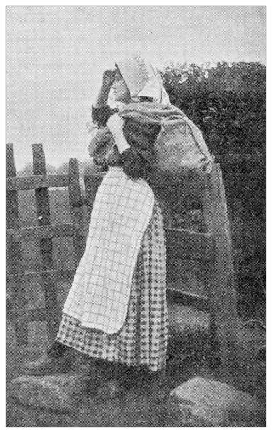 istock Antique dotprinted black and white photograph: Woman 1292747165