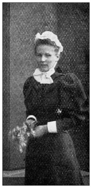 istock Antique dotprinted black and white photograph: Woman 1292748422