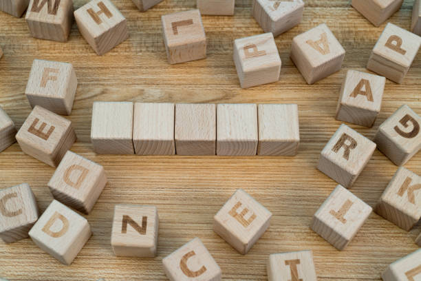 istock Five blank wooden blocks on the table 1292750107