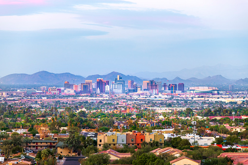 Downtown skyline buildings in Phoenix Arizona