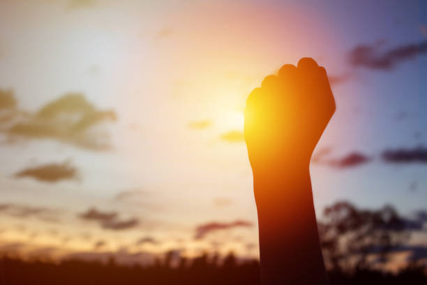istock Strong confident hand woman 1292755684