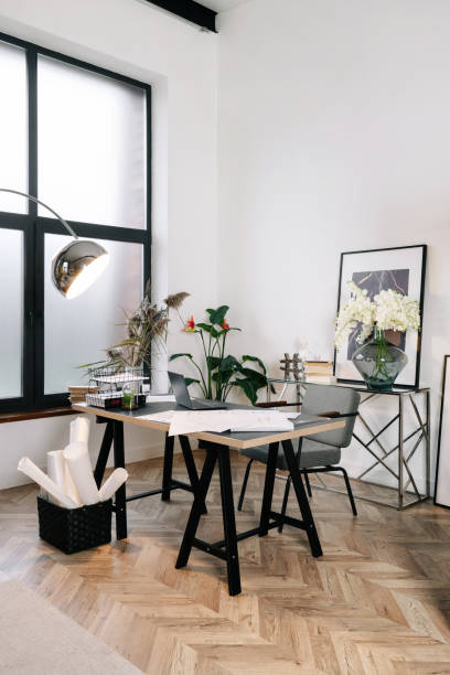 istock Modern home office with contemporary interior design 1292758522