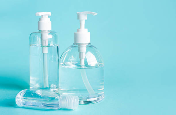 istock bottle alcohol clean with  anitiser liquid bottle group . concenpt protection sanitiser tool protect corona virus .Banner panorama 1292759214