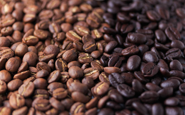 istock Coffee beans Different roast light Medium black coffee drink energy  background soft focus 1292759698