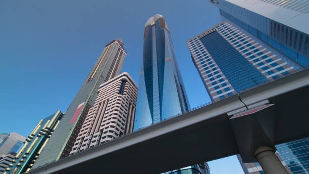 istock Skyscrapers at the Sheikh Zayed Road in Dubai timelapse hyperlapse 1292763553
