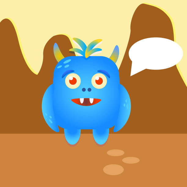 Cartoon monster Cartoon monster, vector illustration. cartoon devil with speech bubble stock illustrations
