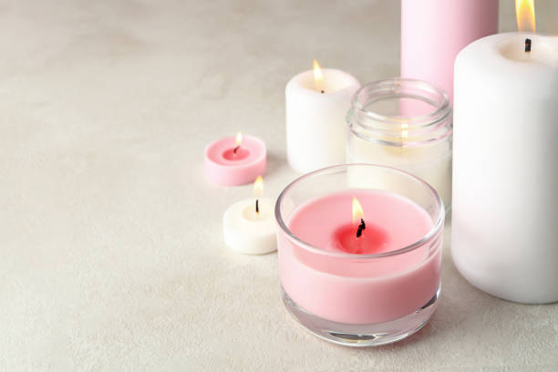 istock Scented candles for relax on white background 1292775612