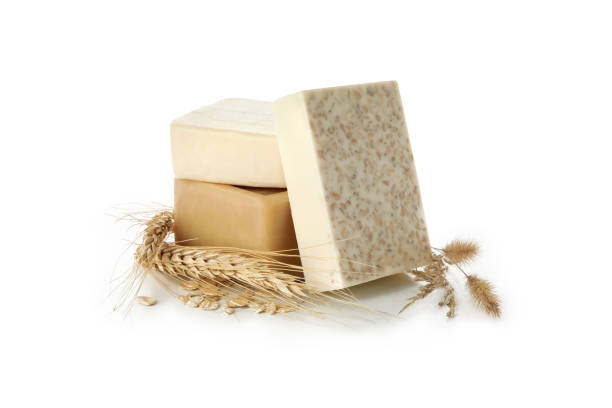 istock Natural handmade soap isolated on white background 1292777151