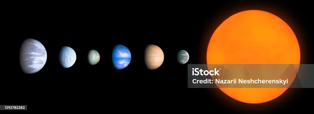 Extrasolar System Extrasolar System With A Star And Exoplanets Alien Planetary System ...
