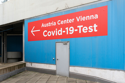COVID 19 Corona Test at the Austria Center Vienna. Mass testing for the Austrian population.