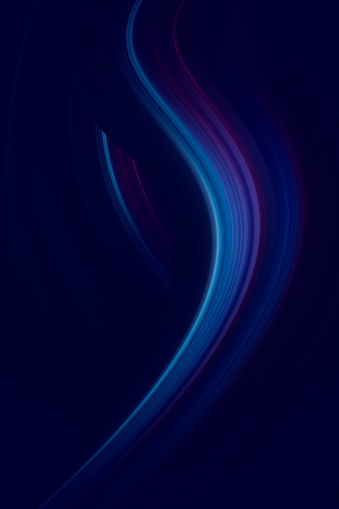 Blue stream, curving lines in motion over dark blue background.