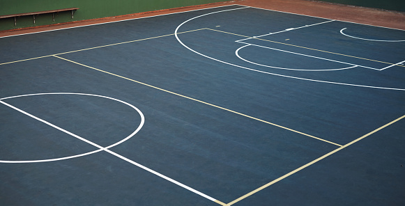 Shot of an empty basketball court