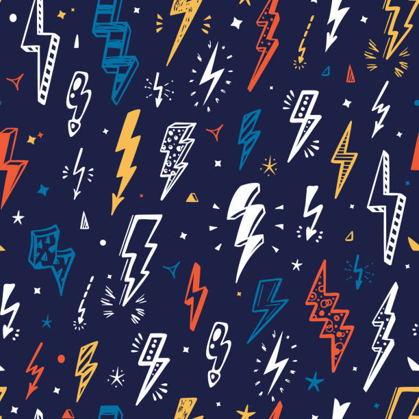 Lightning Pattern Drawn 5,300+ Seamless Pattern With Lightning Stock Photos, Pictures & Royalty ...