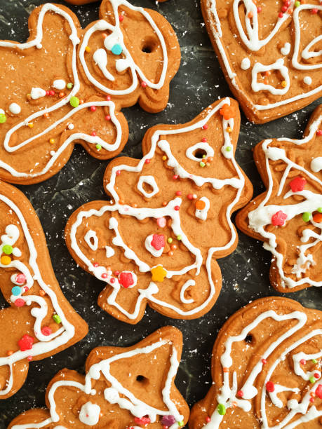 istock delicious Christmas gingerbread cookies background 1292800417