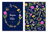 istock Wedding Invitation Card Design with Hand Drawn Watercolor Spring Flowers. Wedding Concept, Design Element. 1292801111