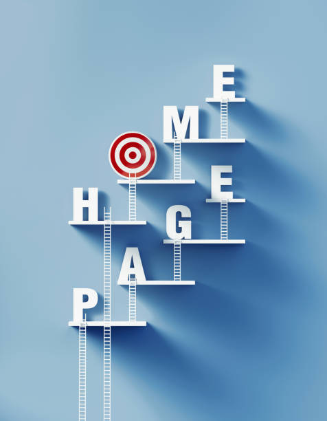 istock White Ladders Lean over A Bull's Eye Target and Write Homepage on Blue Wall 1292807913