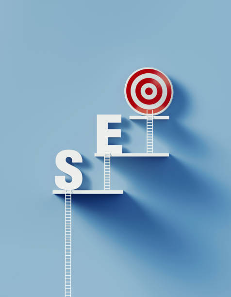 istock White Ladders Lean over A Bull's Eye Target and Write SEO on Blue Wall 1292808580