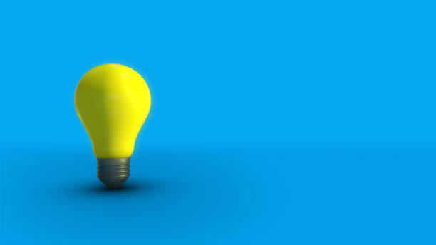 istock 4K 3D Lightbulbs on blue background. idea concept. 3D Animation 1292817876
