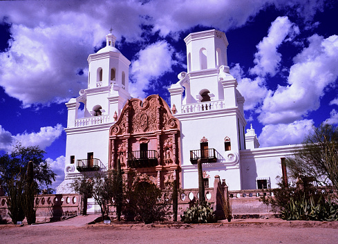 Historic Spanish Catholic mission near Tucson, Arizona