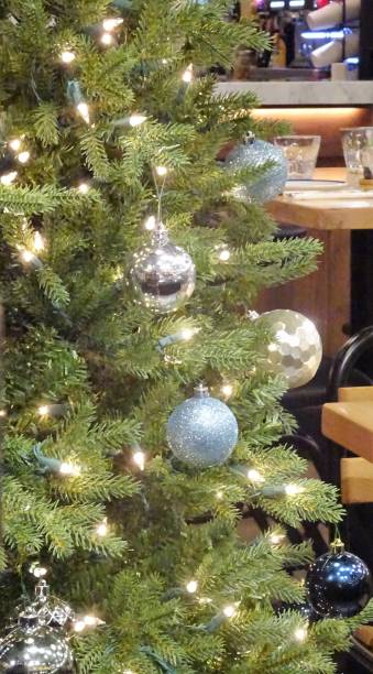 istock Christmas Tree with Silver and Blue Ornaments 1292819478