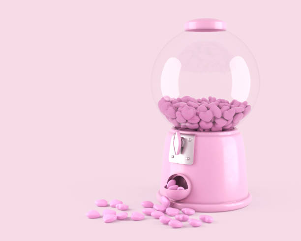istock Gumball Machine with Colorful Bubble Gum 1292821018