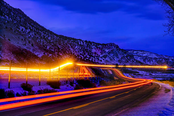 istock Lights at Night Road Time Exposure 1292822258