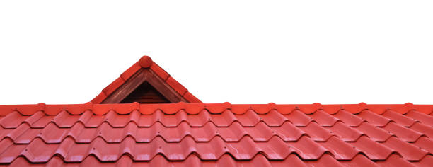 istock Colorful red roof  isolated on white background , clipping path 1292822963