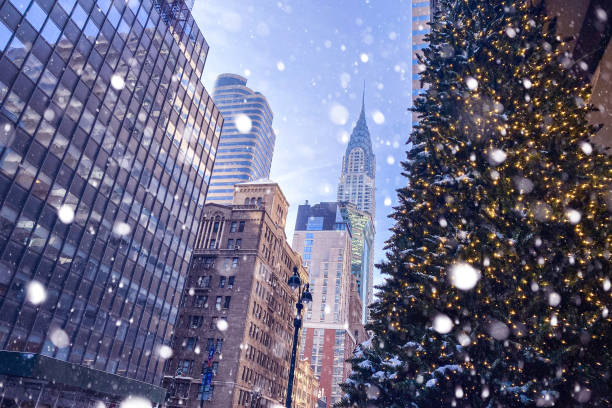 Winter in Manhattan stock photo