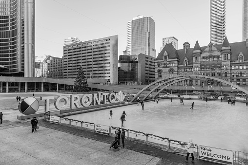 December 18th 2020- Nathan Phillips Square at sunset.