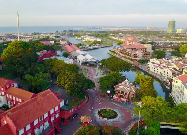 Photo of Aerial view of Malacca city during sunrise