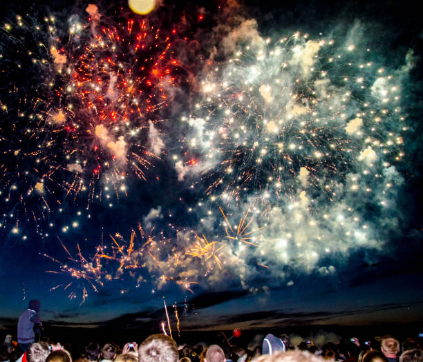 istock Salute, fireworks, festive beautiful in the night sky. Anniversary celebration. 1292836770