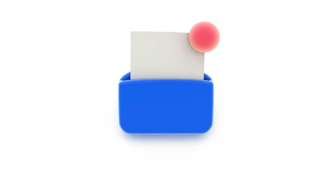 Notification new email blue symbol. 3D rendering stock photo